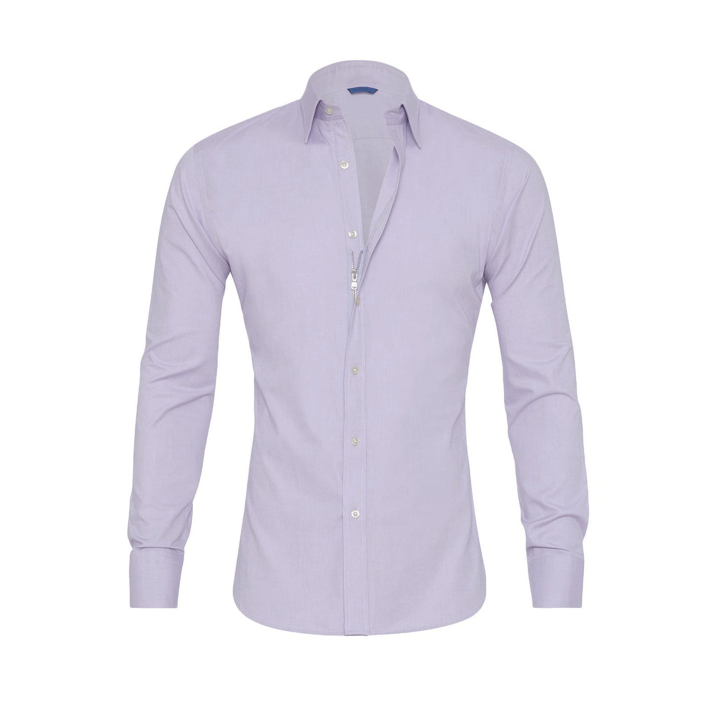 Summer Lapels Solid Color Long Sleeve Button Men