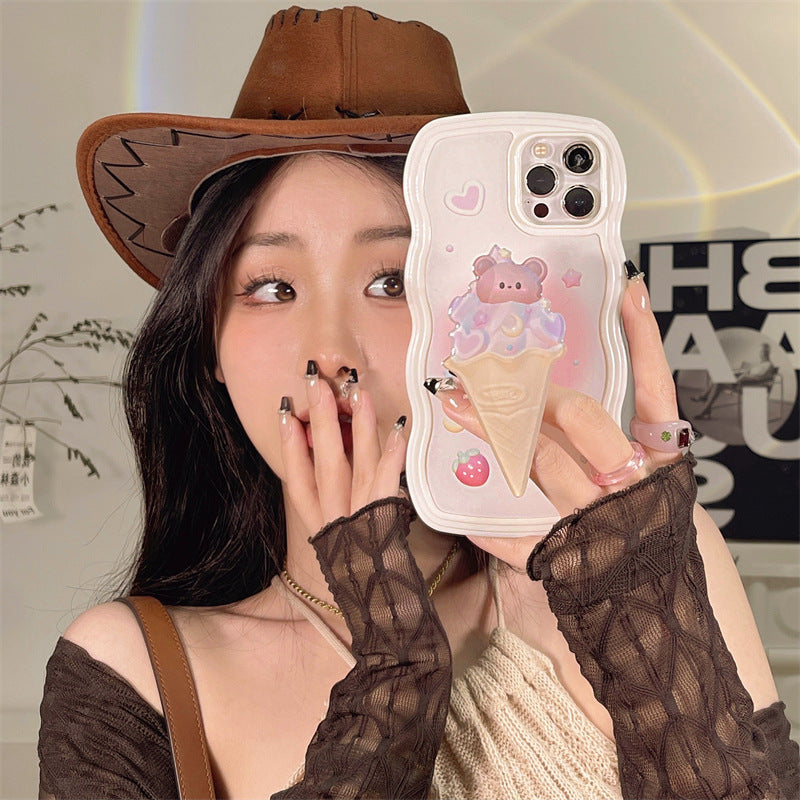 Cute Silicone Ice Cream Holder Phone Case