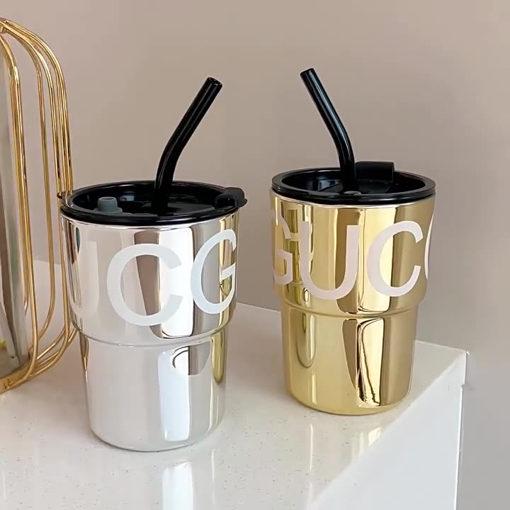 Ins Wind Male And Female Students High Appearance Horizontal Straw Tumbler