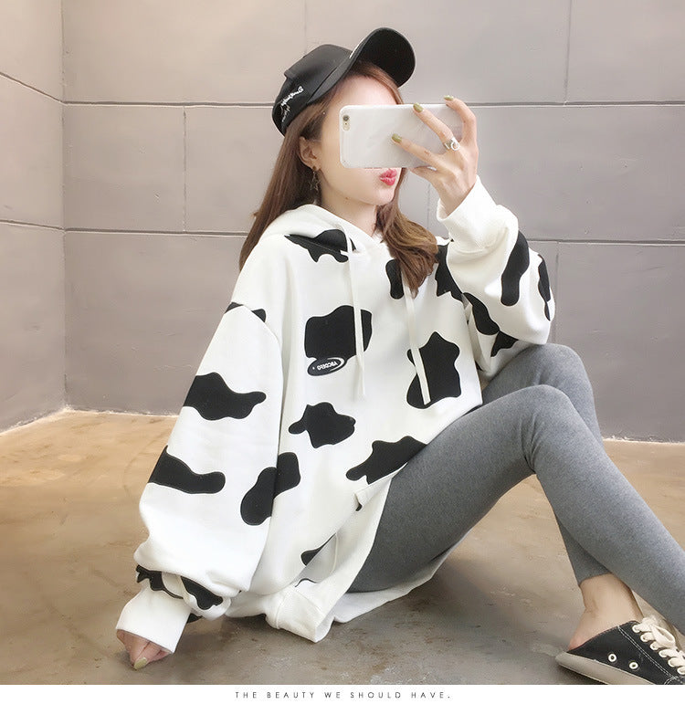 Cow print hoodie