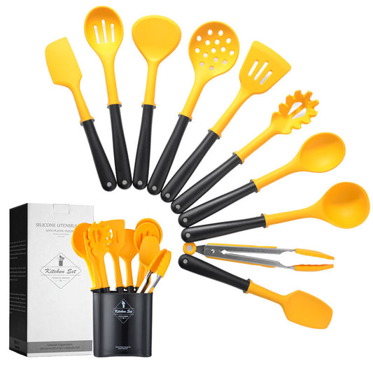 Black And Yellow Stitching Silicone Kitchenware Set