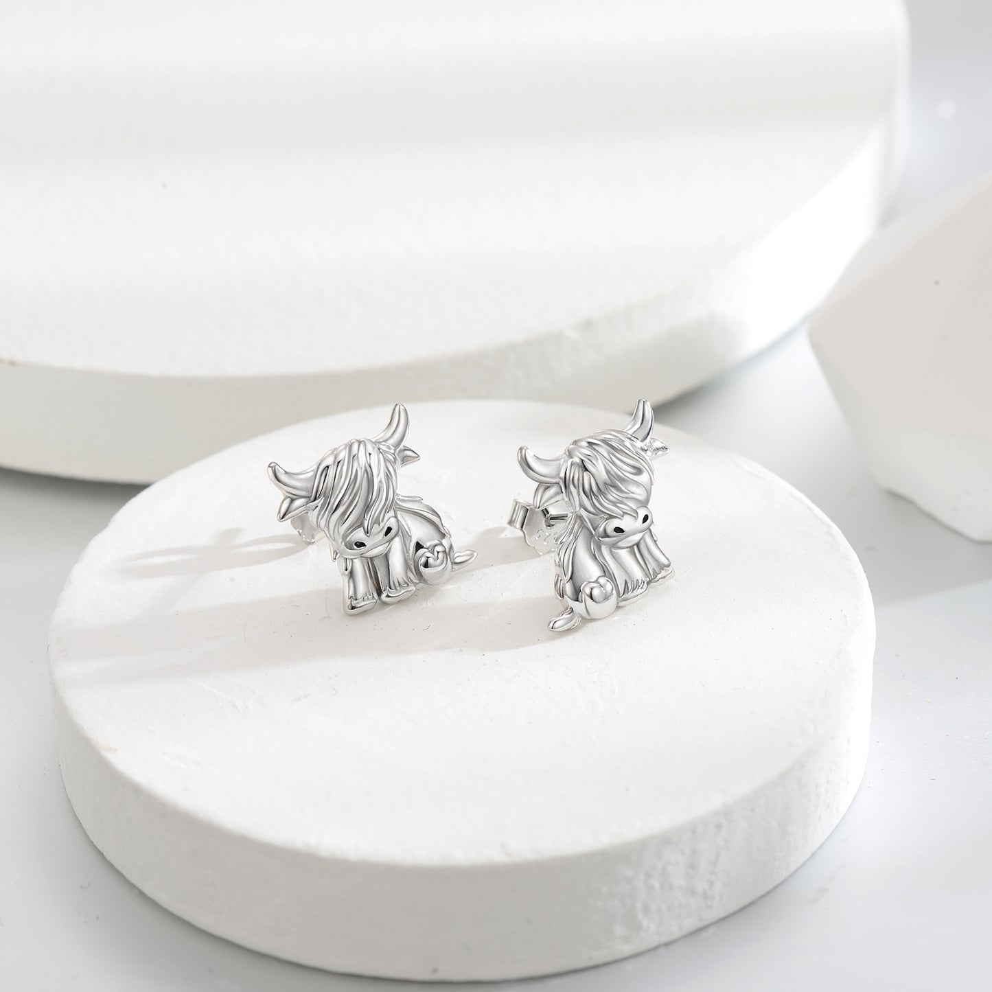 Highland Cow Earrings 925 Sterling Silver Cow Studs Earrings Highland Cow Jewelry Gifts