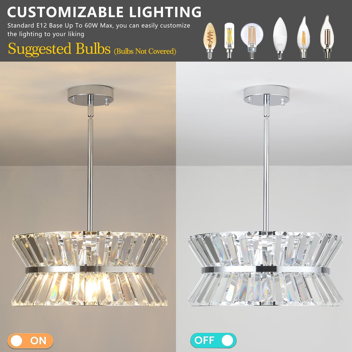 Modern Crystal Chandelier for Living-Room Round Cristal Lamp Luxury