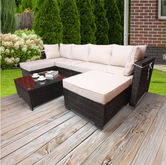 Outdoor Sofa Patio Furniture (7 Piece Set)