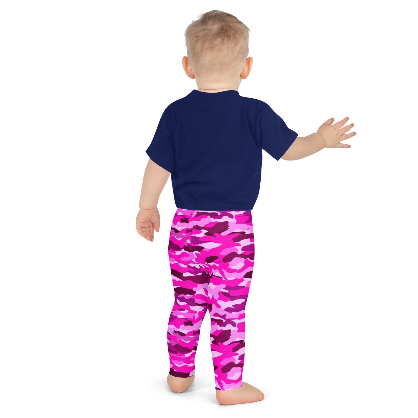 Kid's Leggings - Bright Pink Camouflage