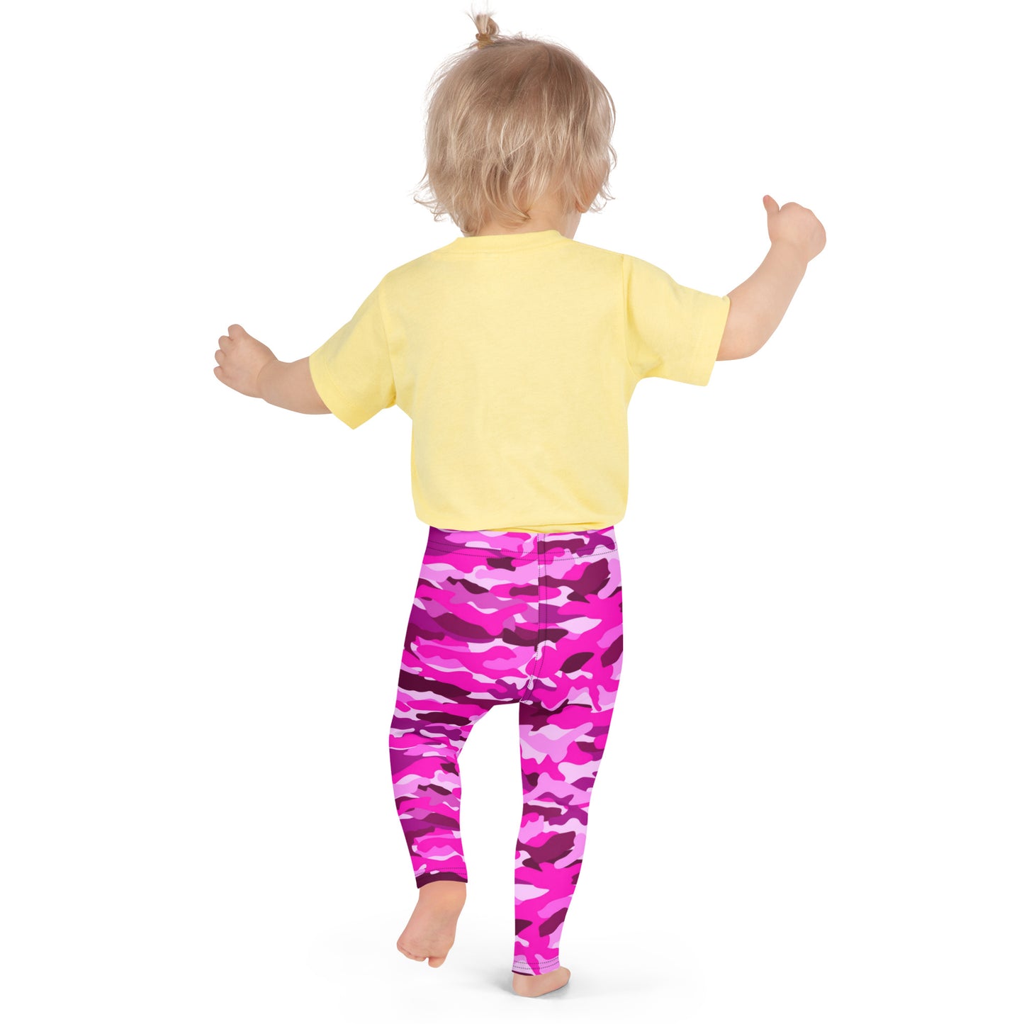 Kid's Leggings - Bright Pink Camouflage