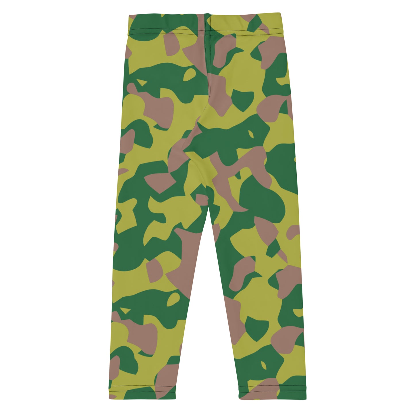 Kid's Leggings - Lime Green & Beige Camouflage