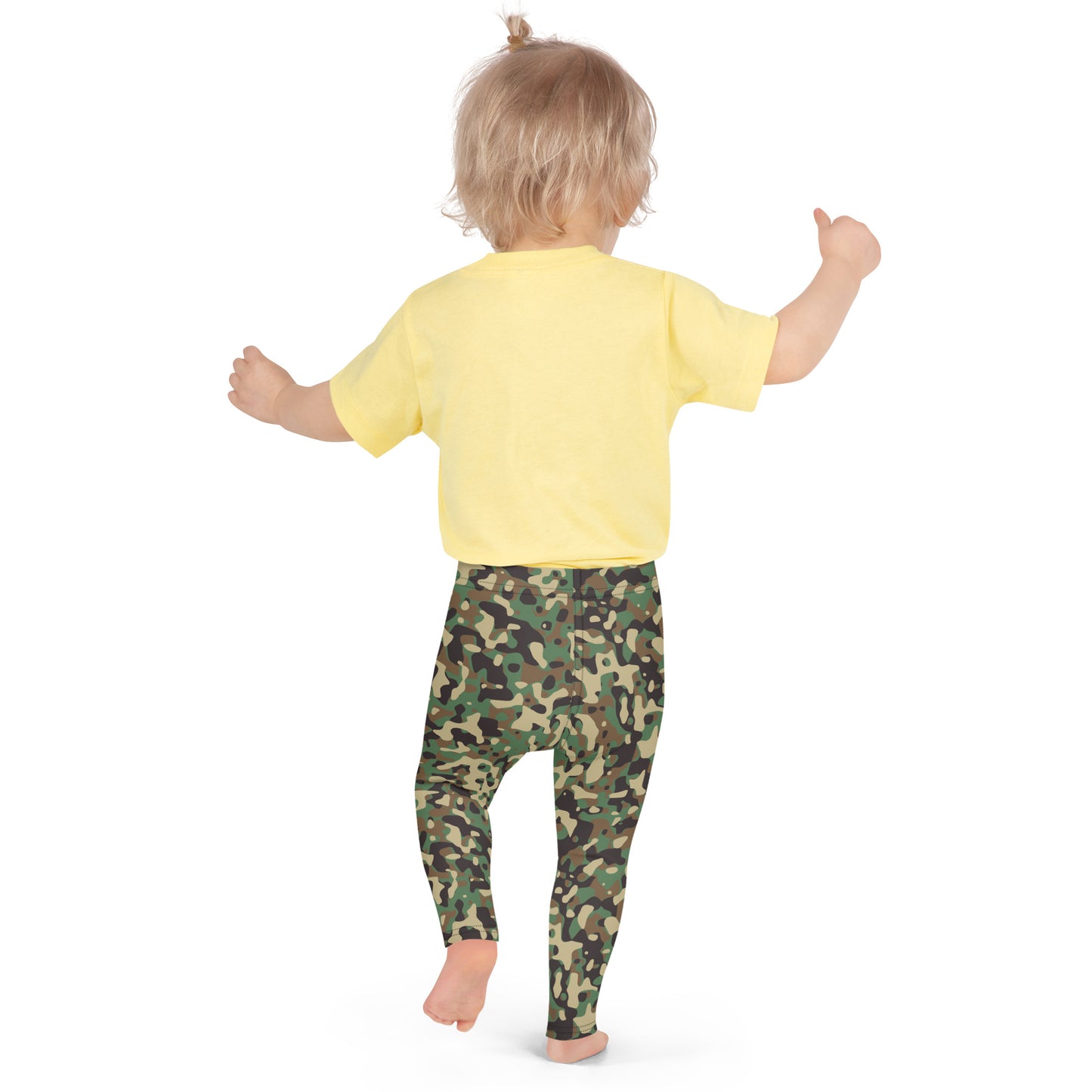 Kid's Leggings - Green & Tan Camouflage