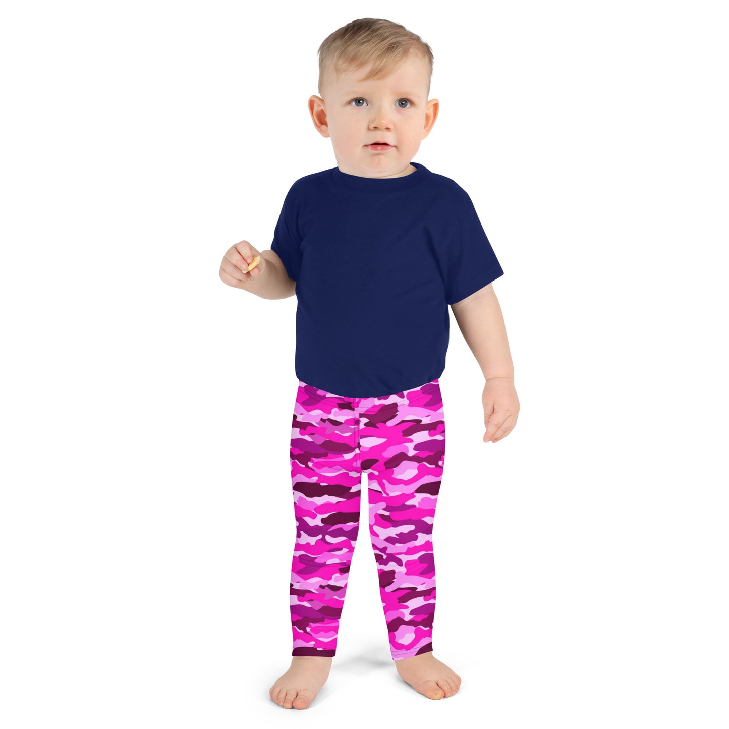 Kid's Leggings - Bright Pink Camouflage