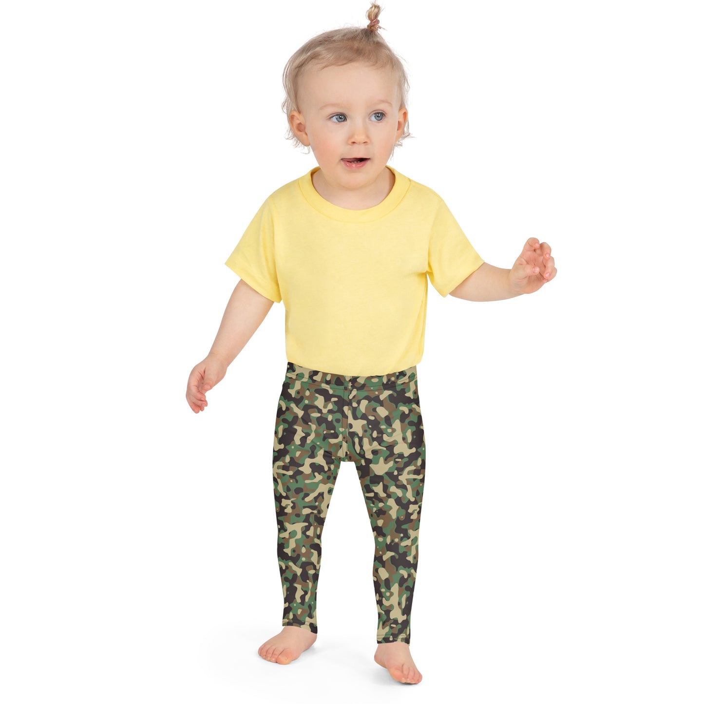 Kid's Leggings - Green & Tan Camouflage