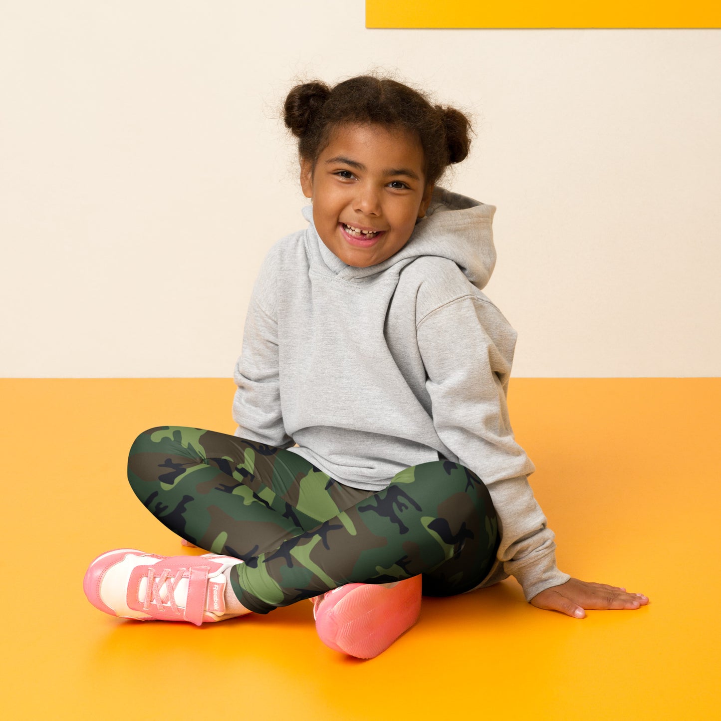 Kid's Leggings - Green Brown & Black Camouflage