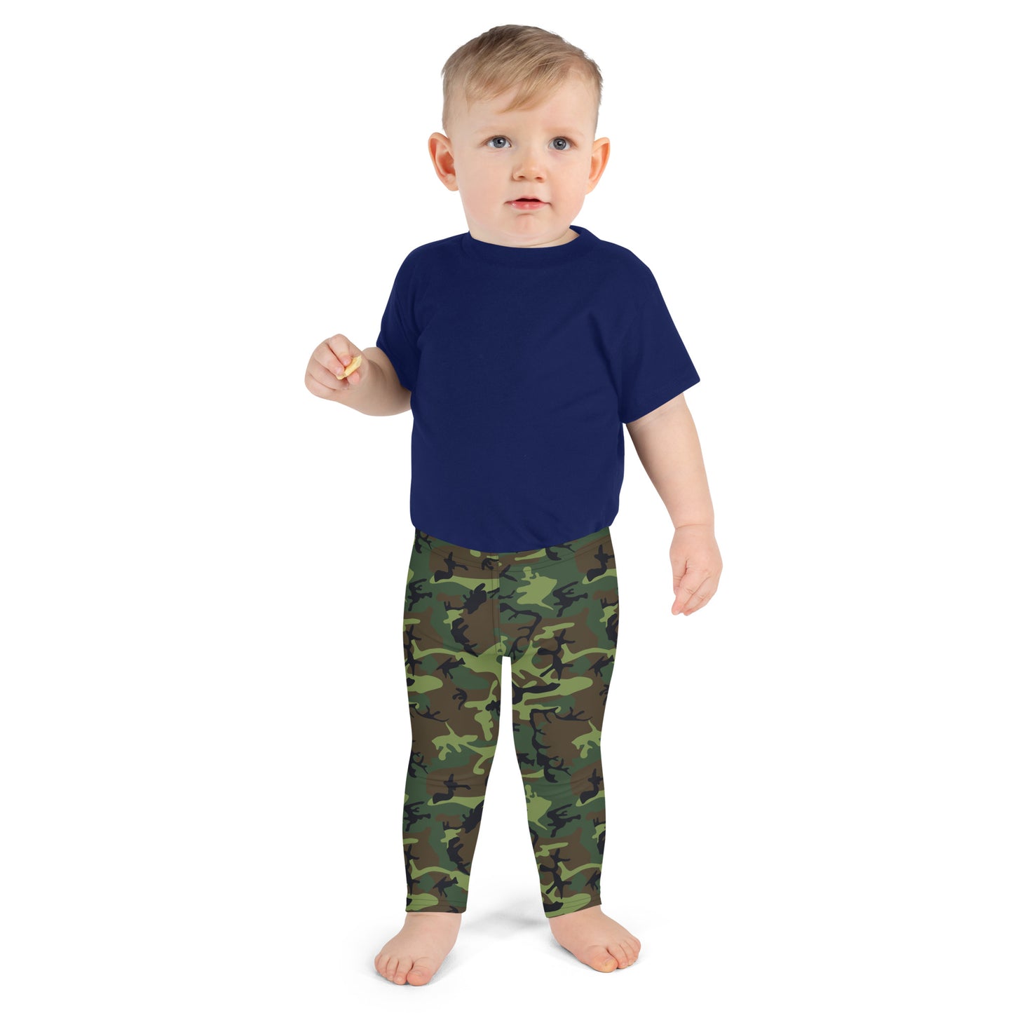 Kid's Leggings - Green Brown & Black Camouflage