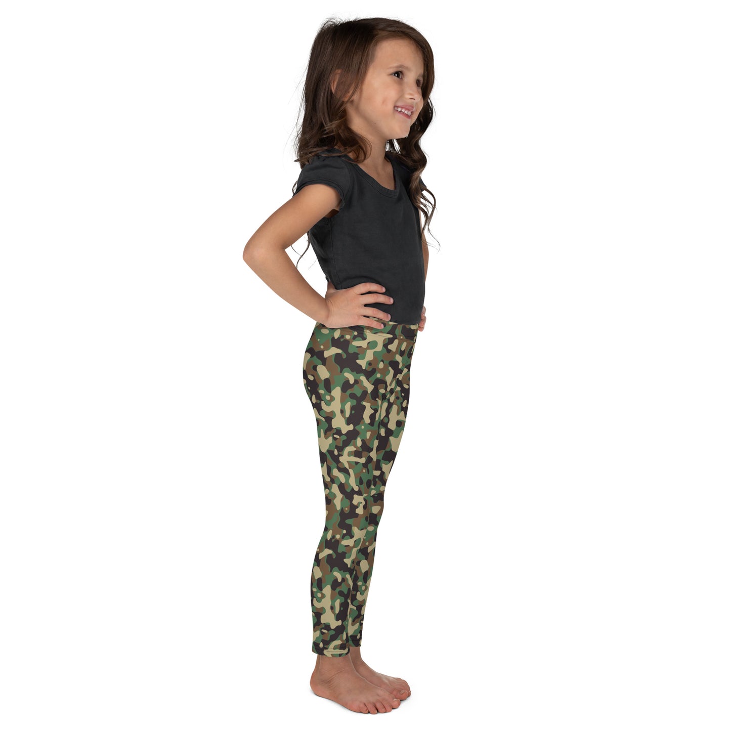 Kid's Leggings - Green & Tan Camouflage