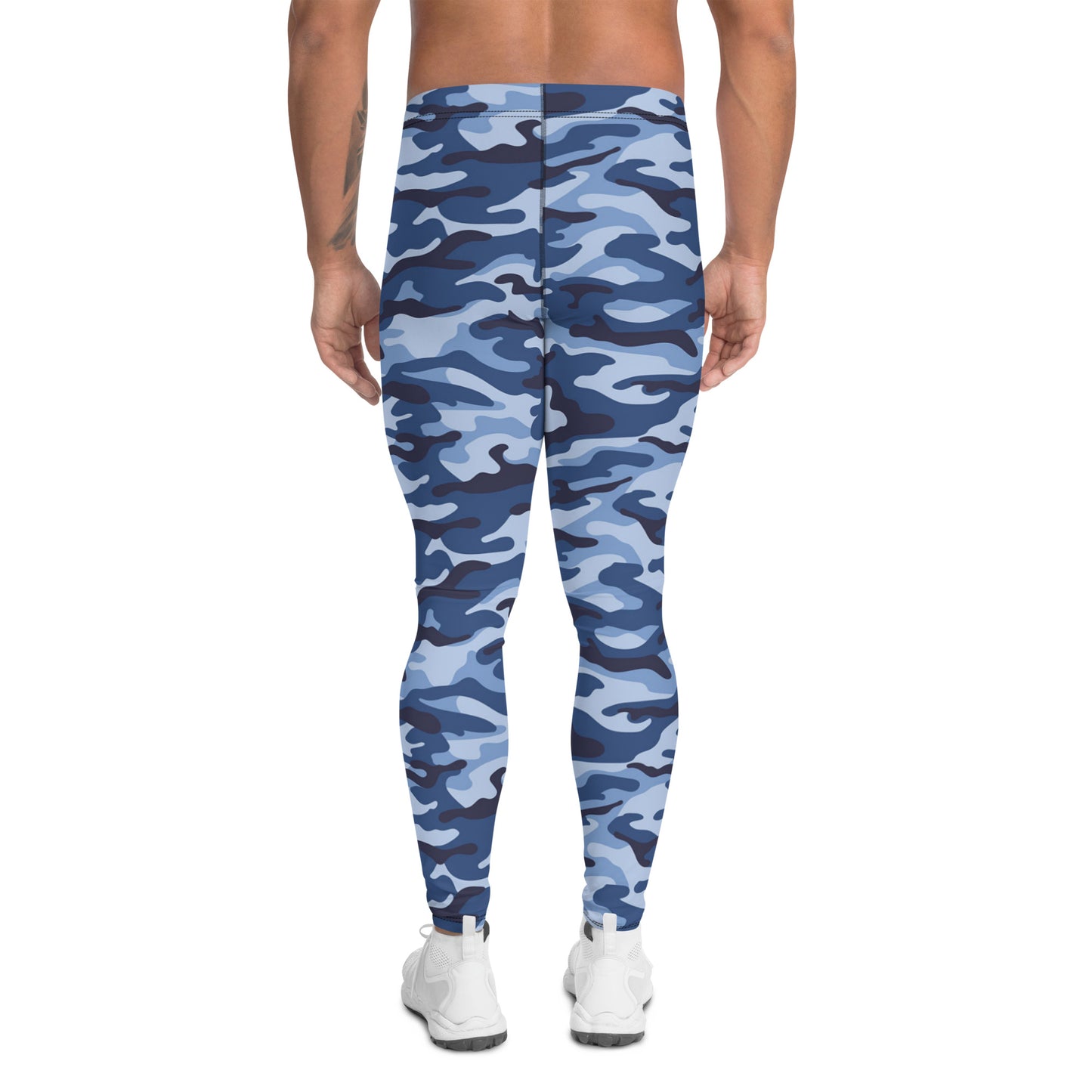 Men's Leggings - Blue & White Camouflage