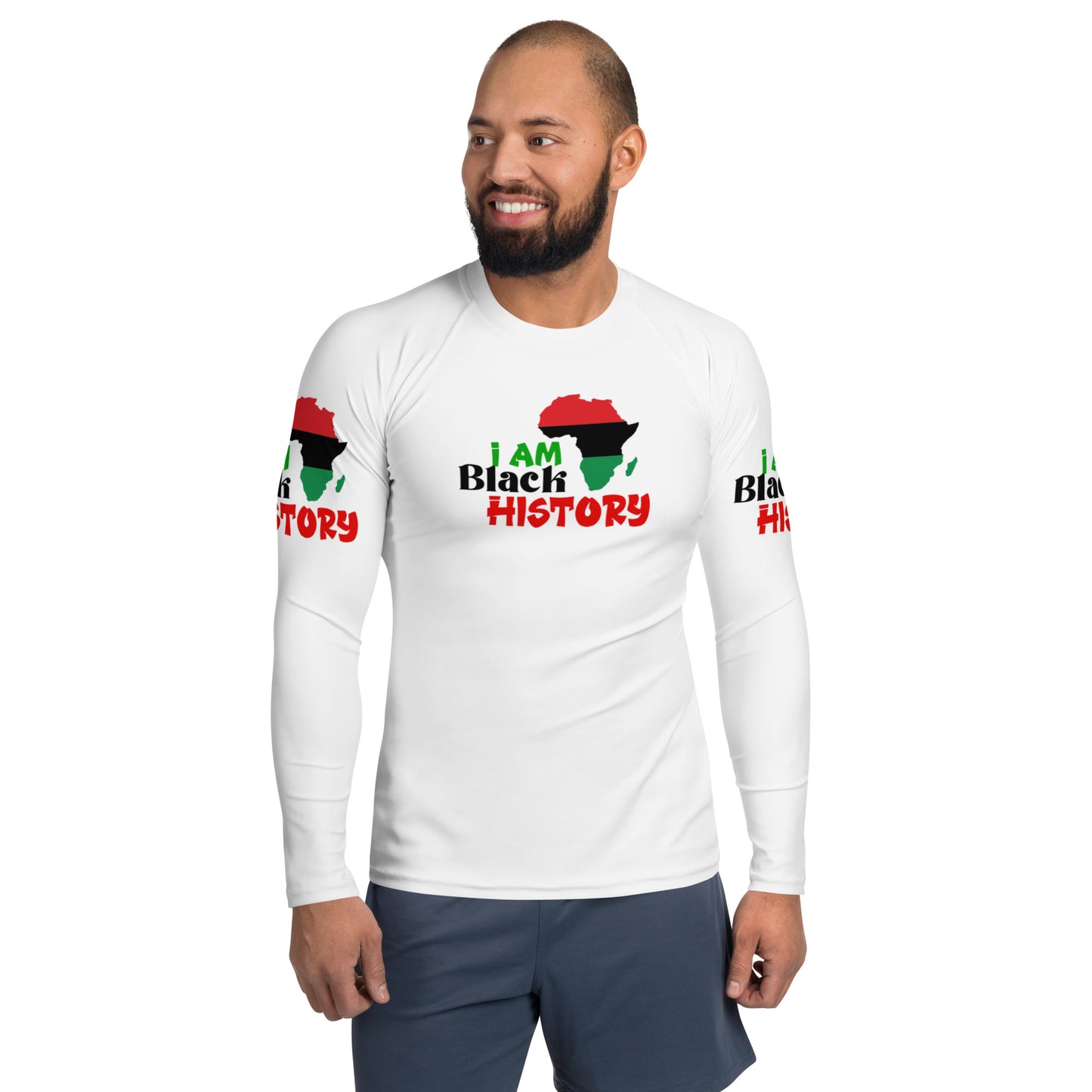 Men's Rash Guard - I Am Black History