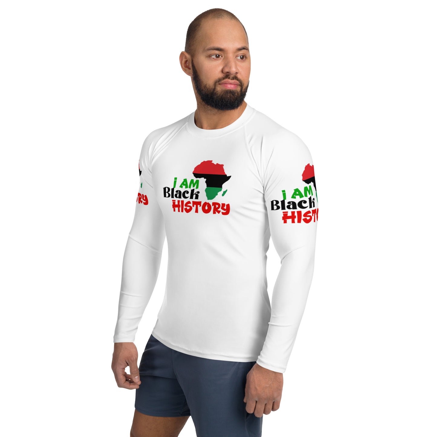 Men's Rash Guard - I Am Black History