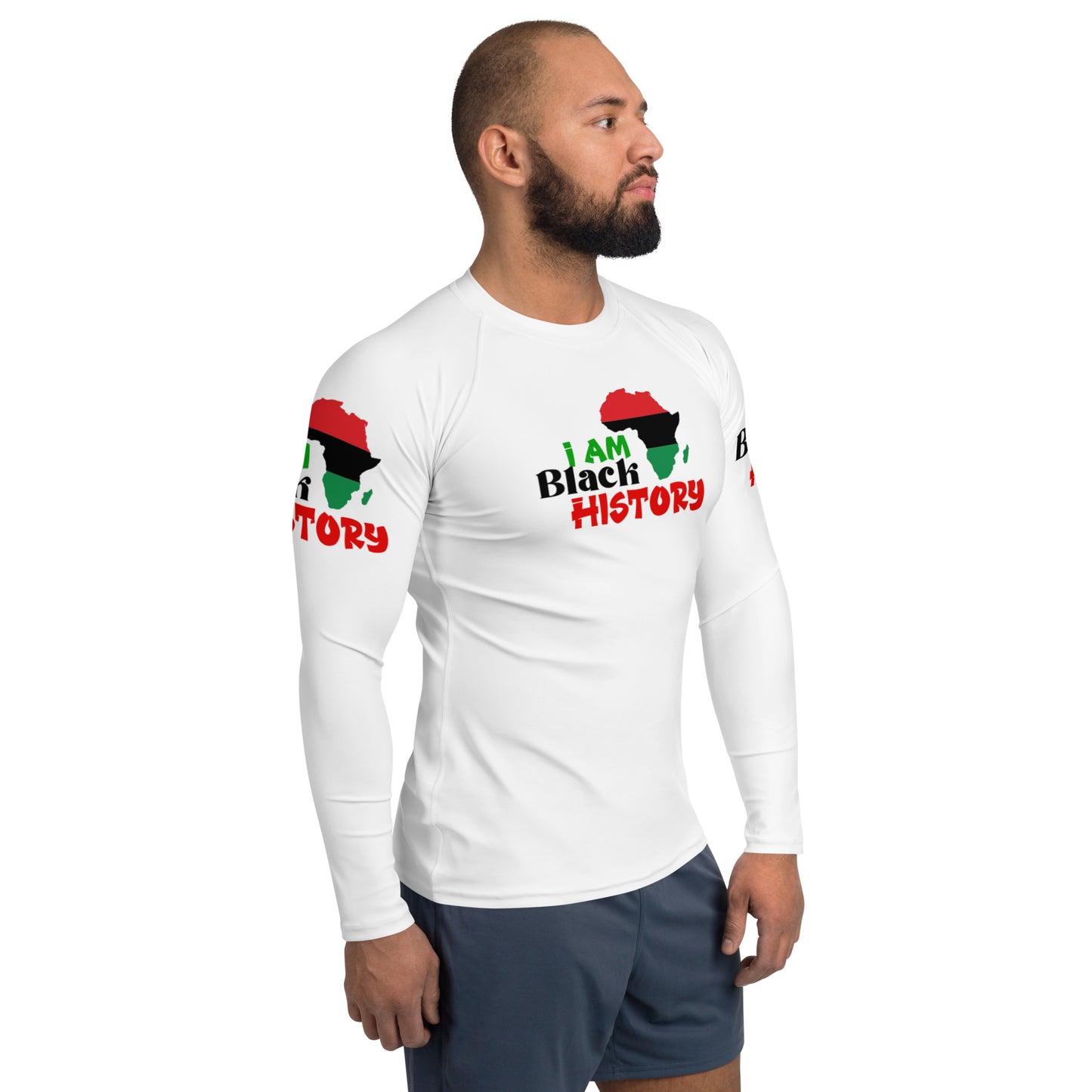 Men's Rash Guard - I Am Black History