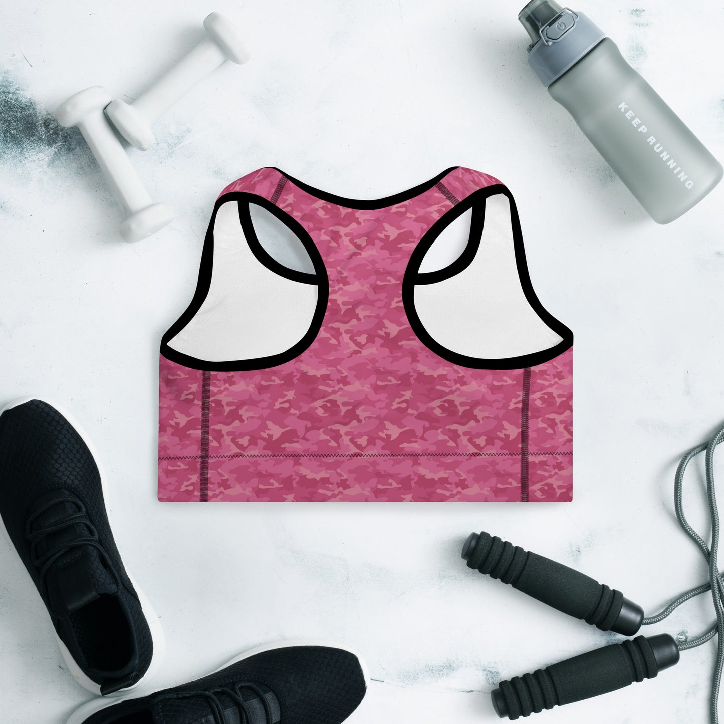 Padded Sports Bra - Pink Pink Camouflage