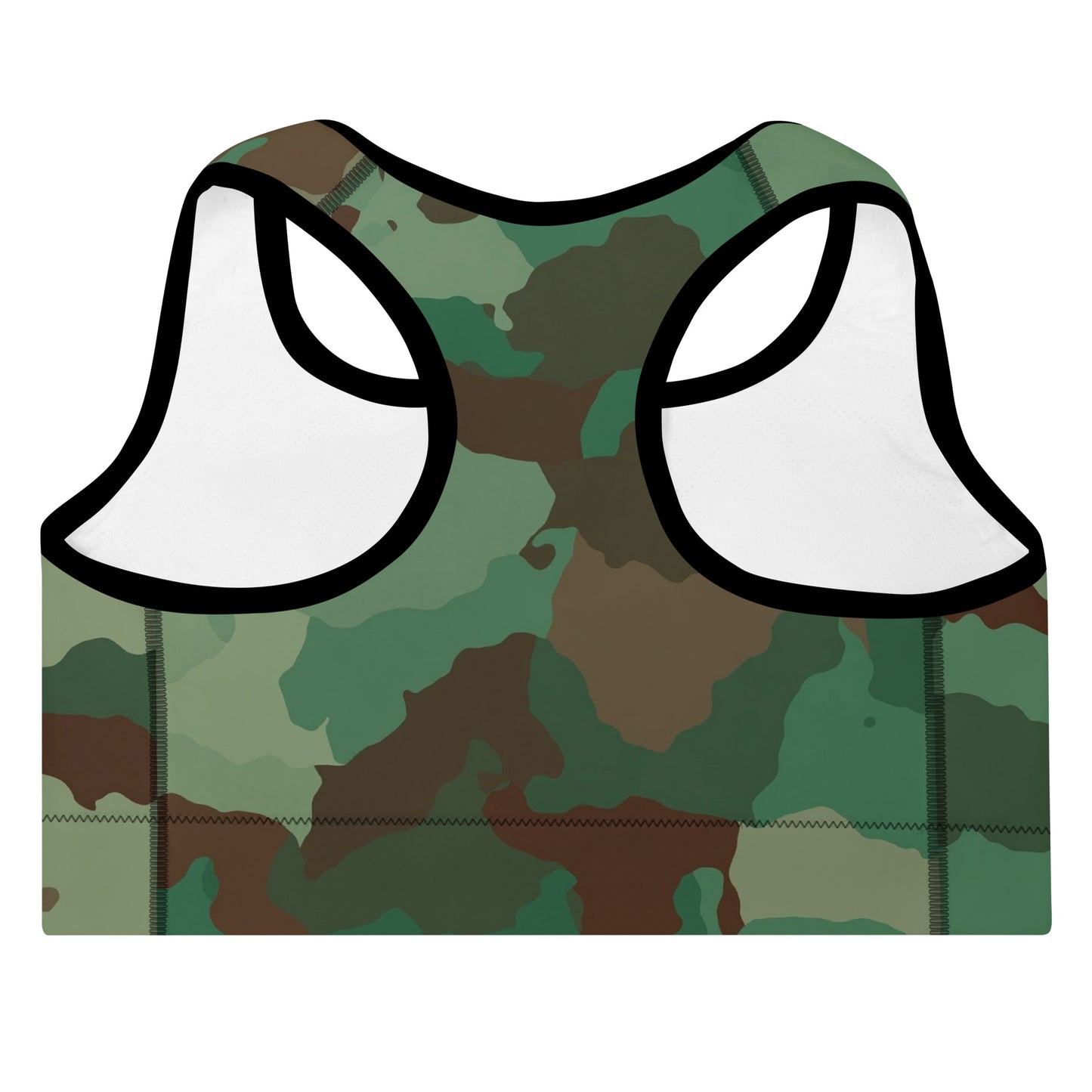 Padded Sports Bra - Greens & Browns Camouflage