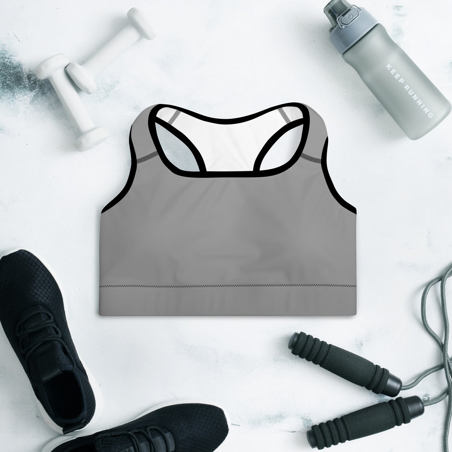 Padded Sports Bra - Nobel Gray