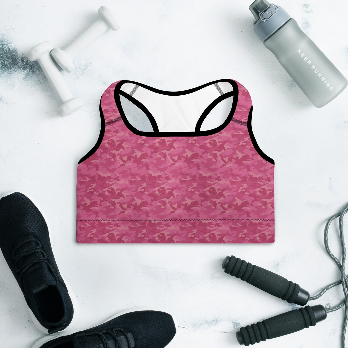 Padded Sports Bra - Pink Pink Camouflage