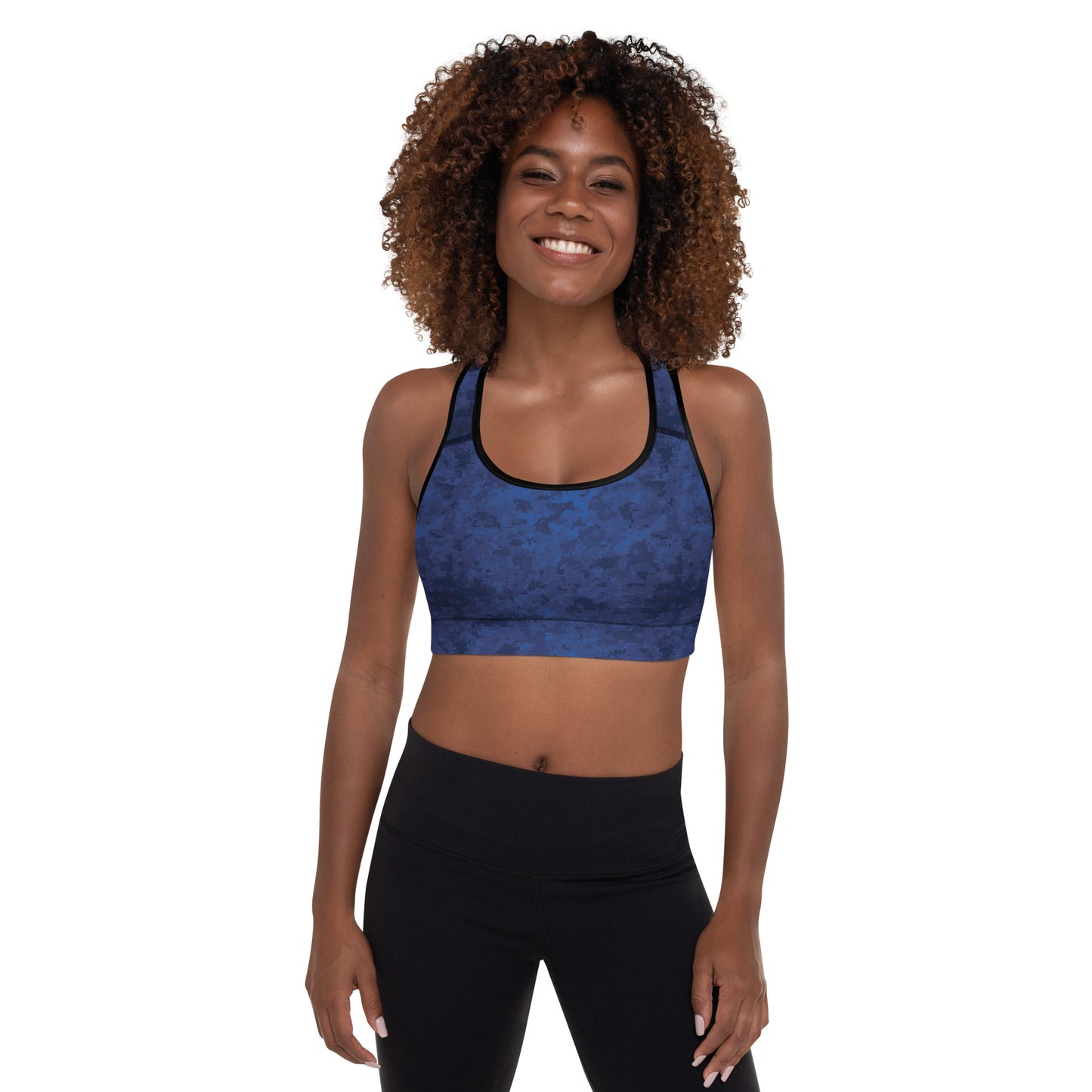 Padded Sports Bra - Navy Camouflage