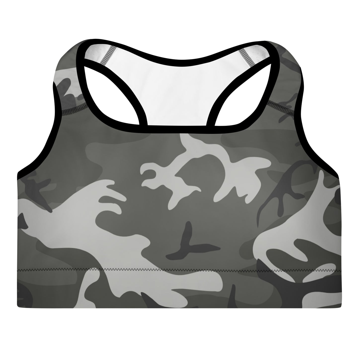 Padded Sports Bra Shades of Green Camouflage