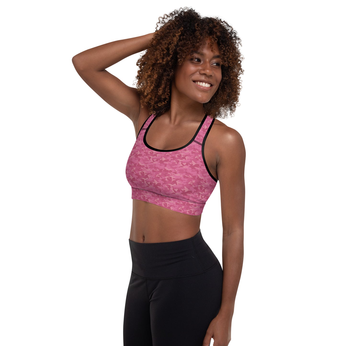 Padded Sports Bra - Pink Pink Camouflage