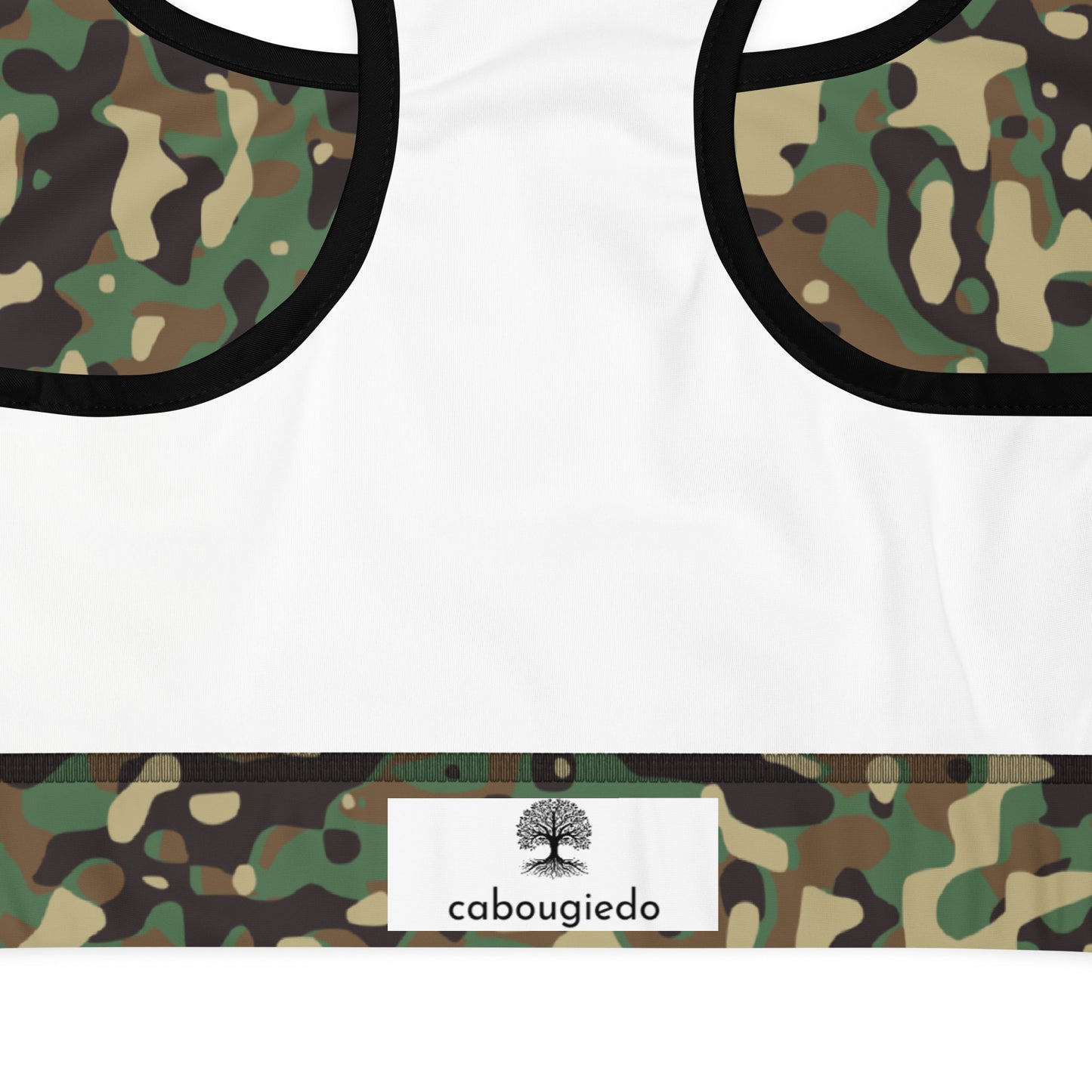 Padded Sports Bra -  Brown Green & Tan Camouflage