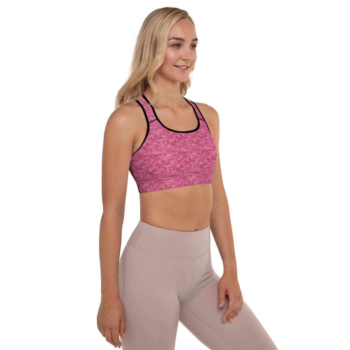 Padded Sports Bra - Pink Pink Camouflage