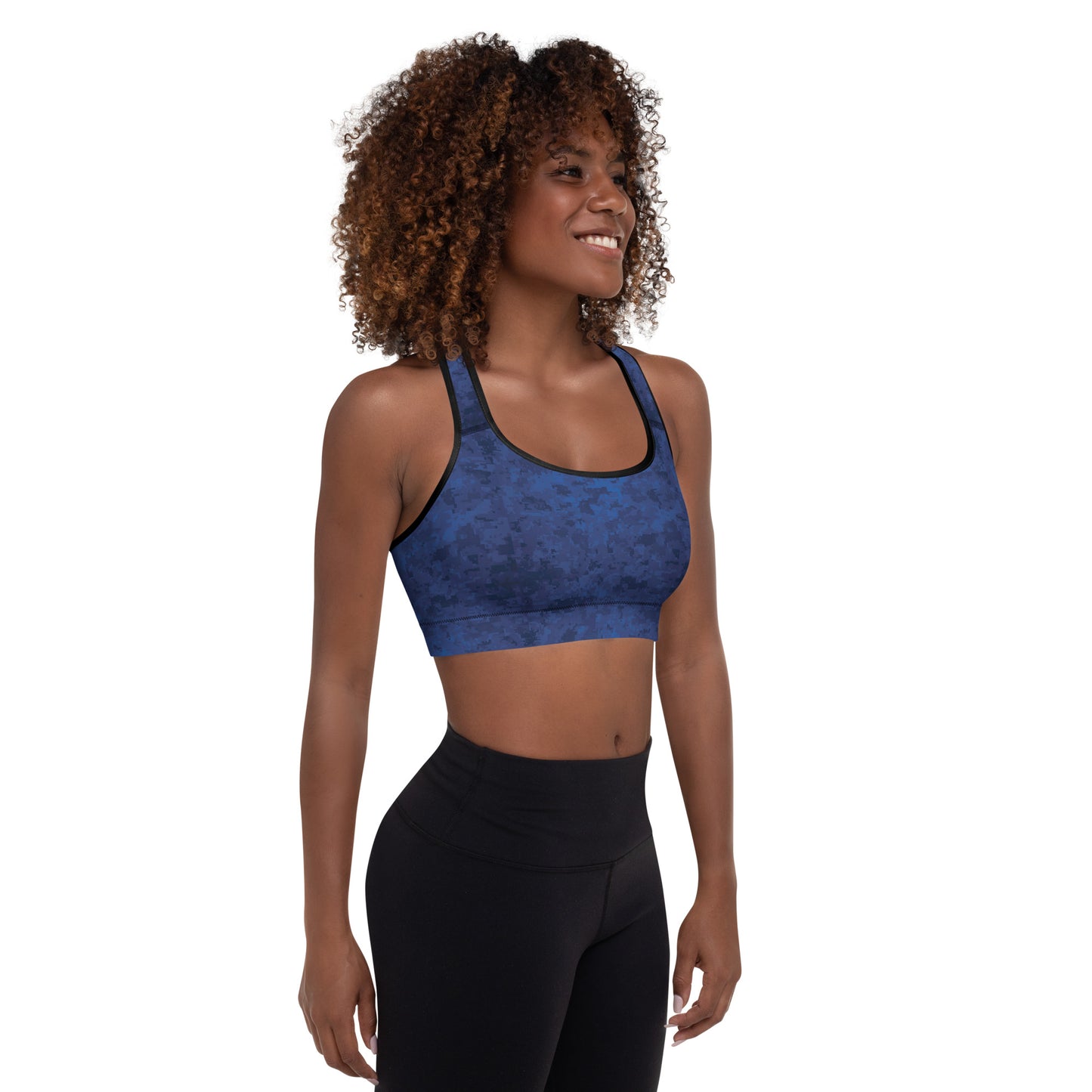 Padded Sports Bra - Navy Camouflage