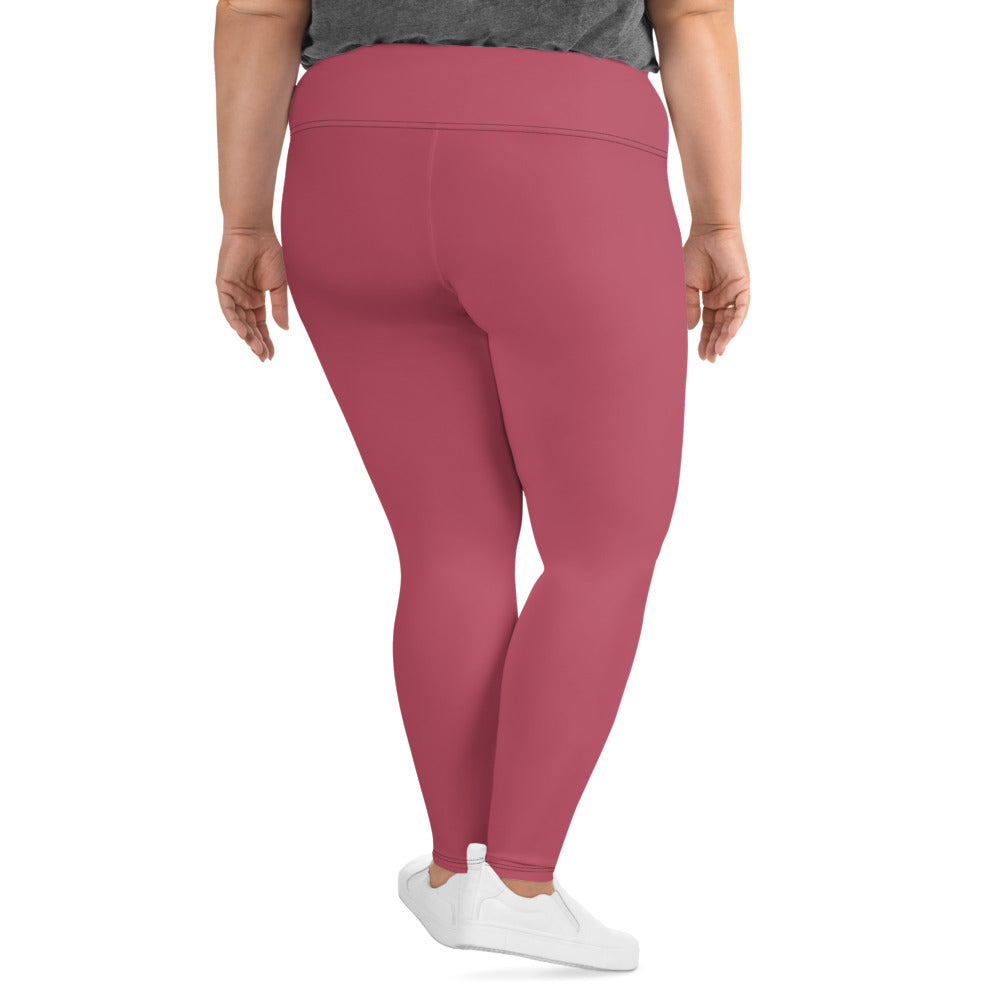 All-Over Print Plus Size Leggings - Hippie Pink