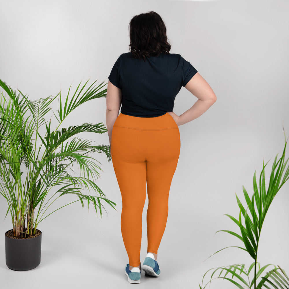 All-Over Print Plus Size Leggings - Mango Tango