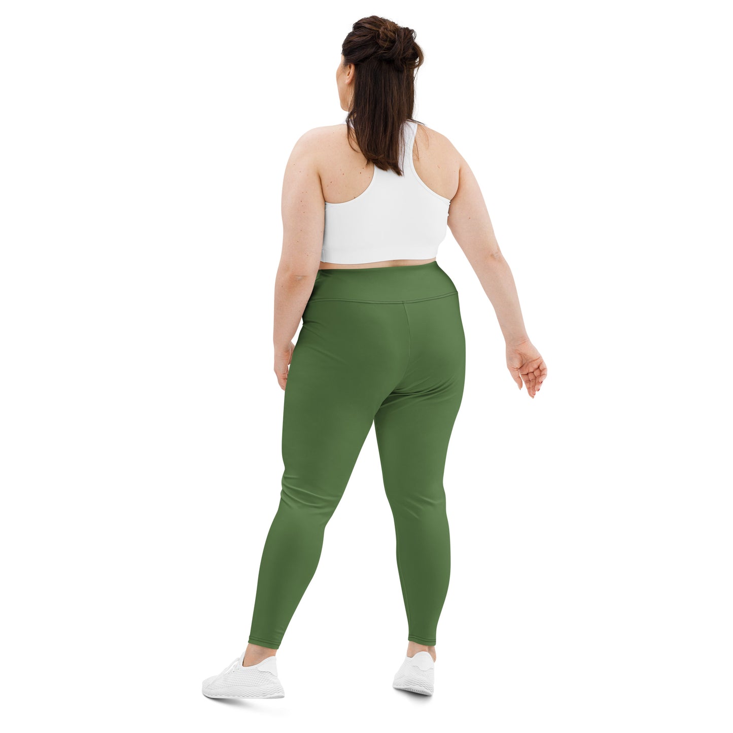 All-Over Print Plus Size Leggings - Fem Green