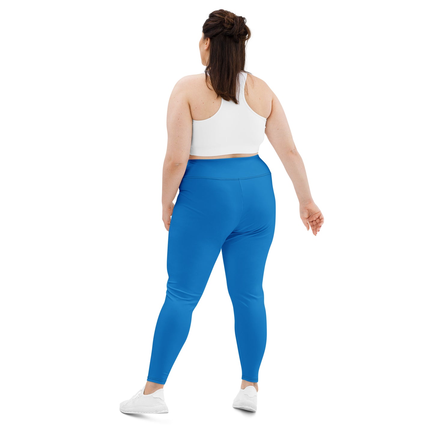 All-Over Print Plus Size Leggings - Royal Blue