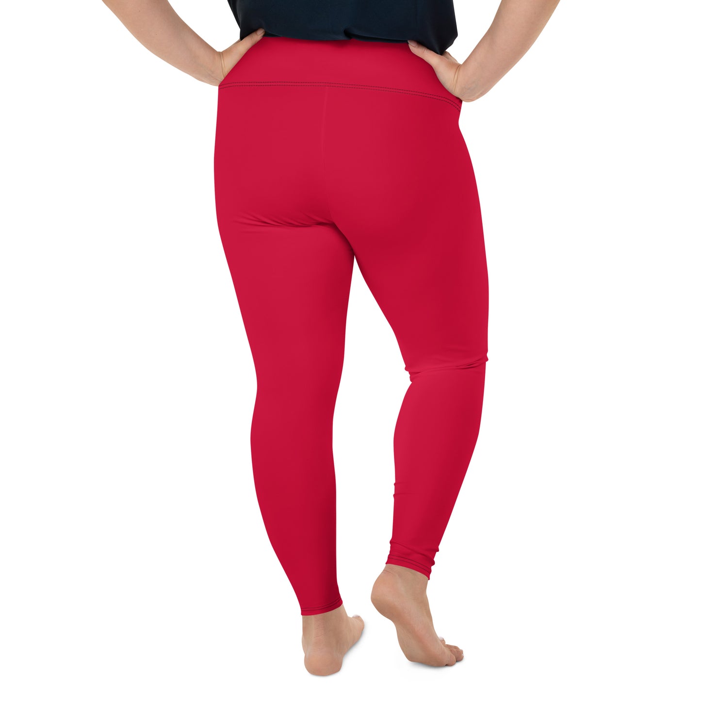 All-Over Print Plus Size Leggings - Crimson Red