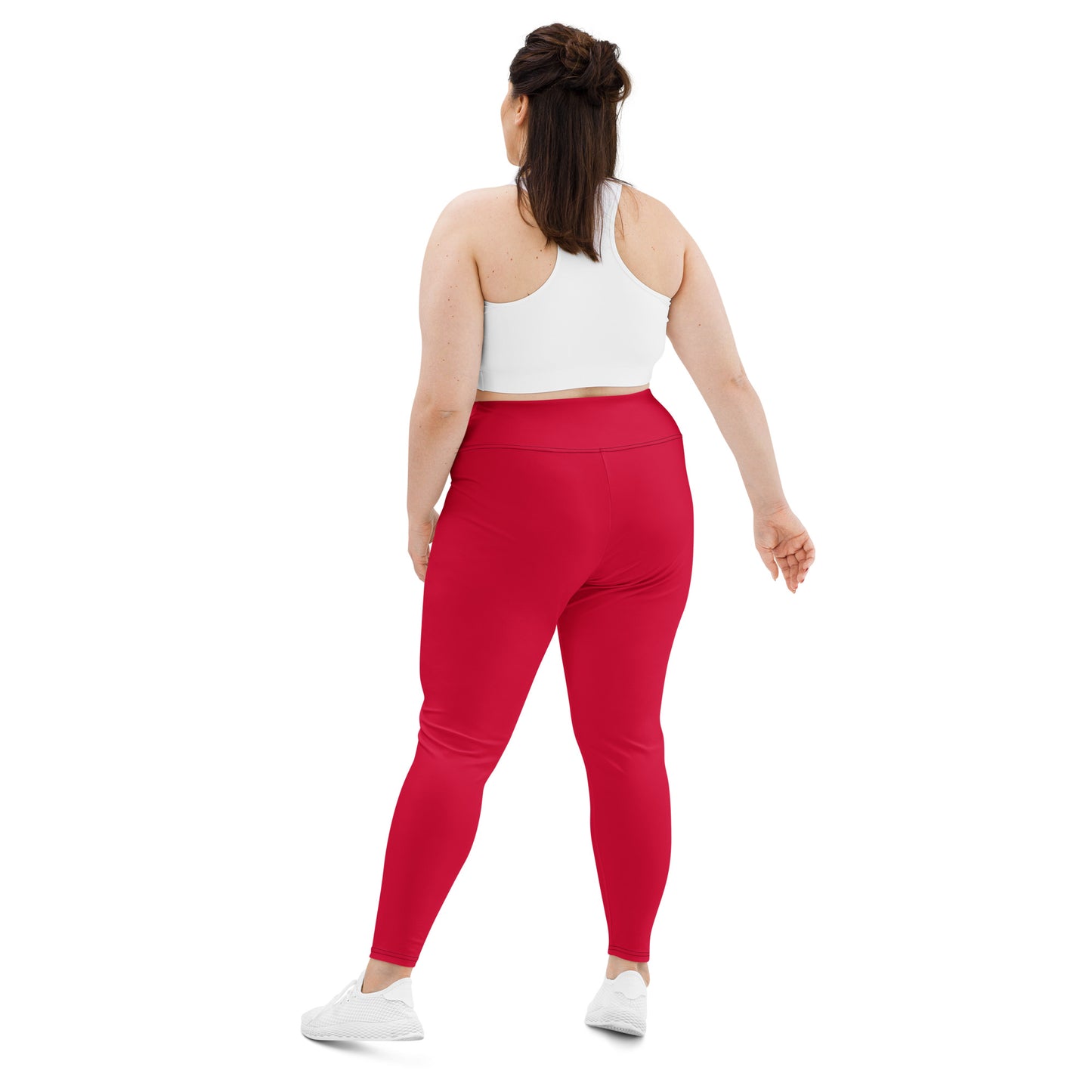 All-Over Print Plus Size Leggings - Crimson Red