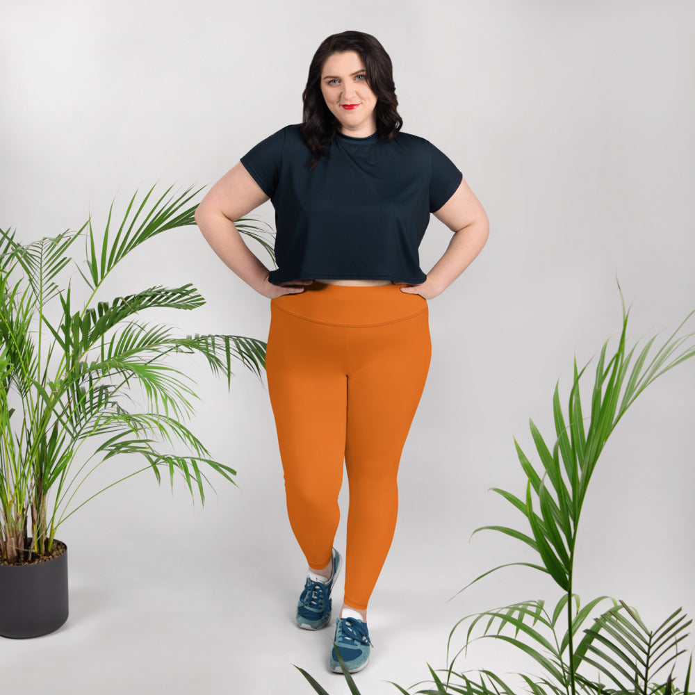 All-Over Print Plus Size Leggings - Mango Tango