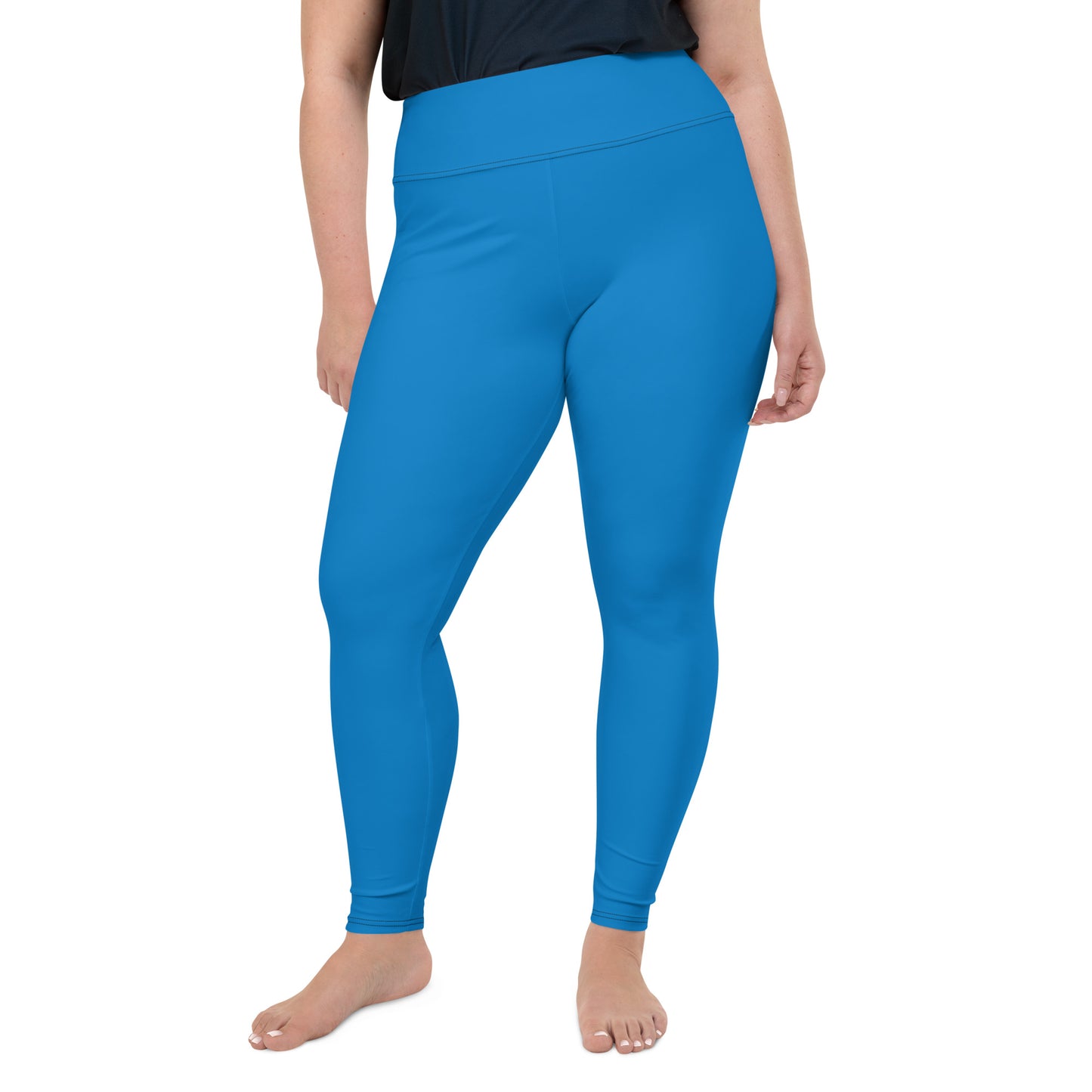 All-Over Print Plus Size Leggings - Royal Blue