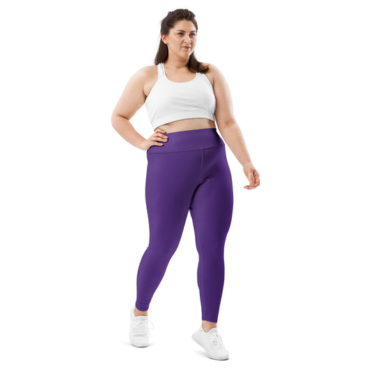 All-Over Print Plus Size Leggings - Indigo Purple