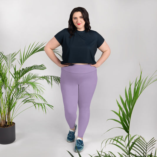 All-Over Print Plus Size Leggings - East Side Purple