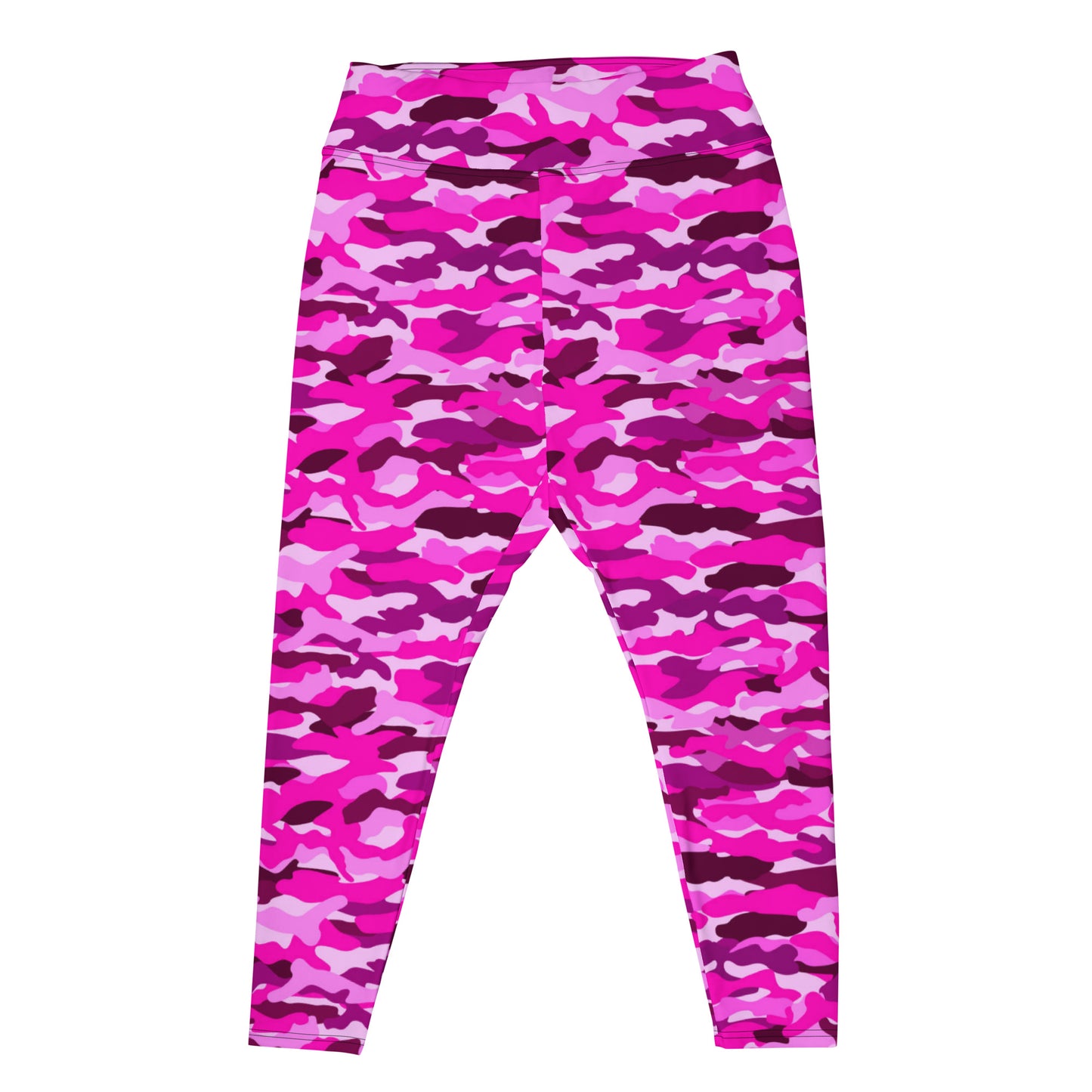 All-Over Print Plus Size Leggings - Bright Pink