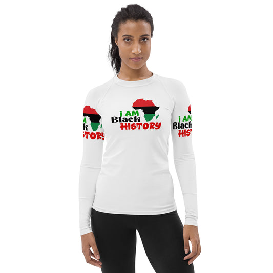 Women's Rash Guard - I Am Black History