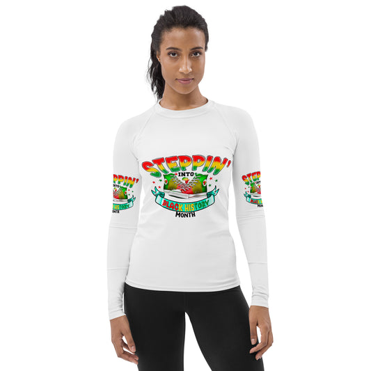 Women's Rash Guard - Steppin Into Black History Month