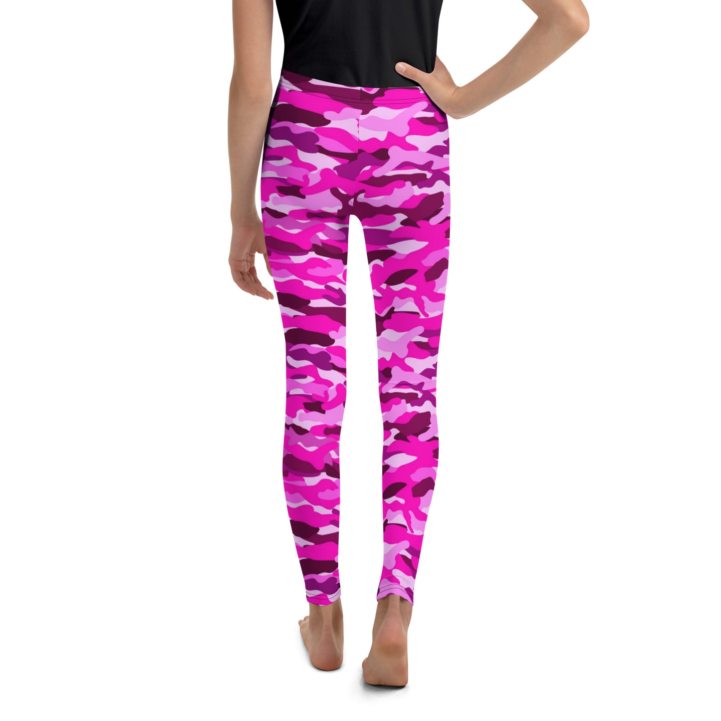 Youth Leggings - Bright Pink Camouflage