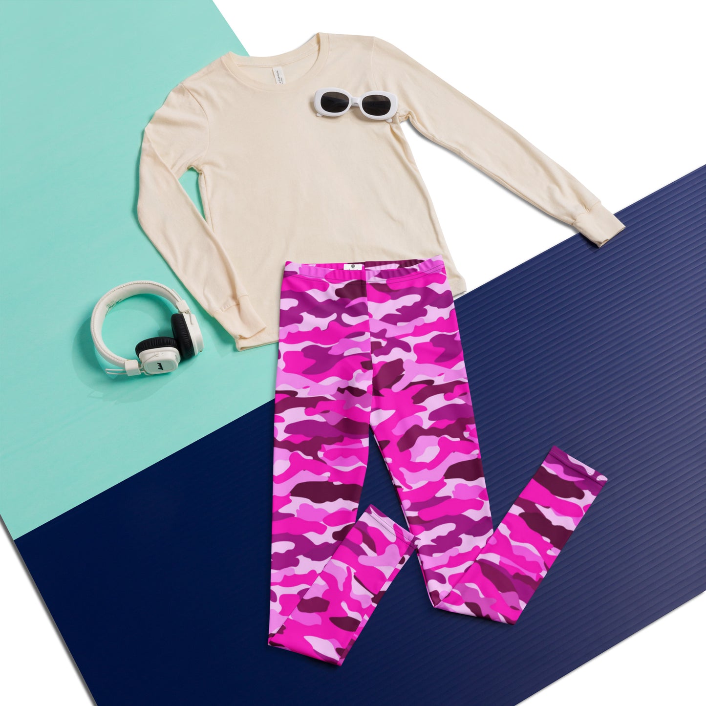 Youth Leggings - Bright Pink Camouflage