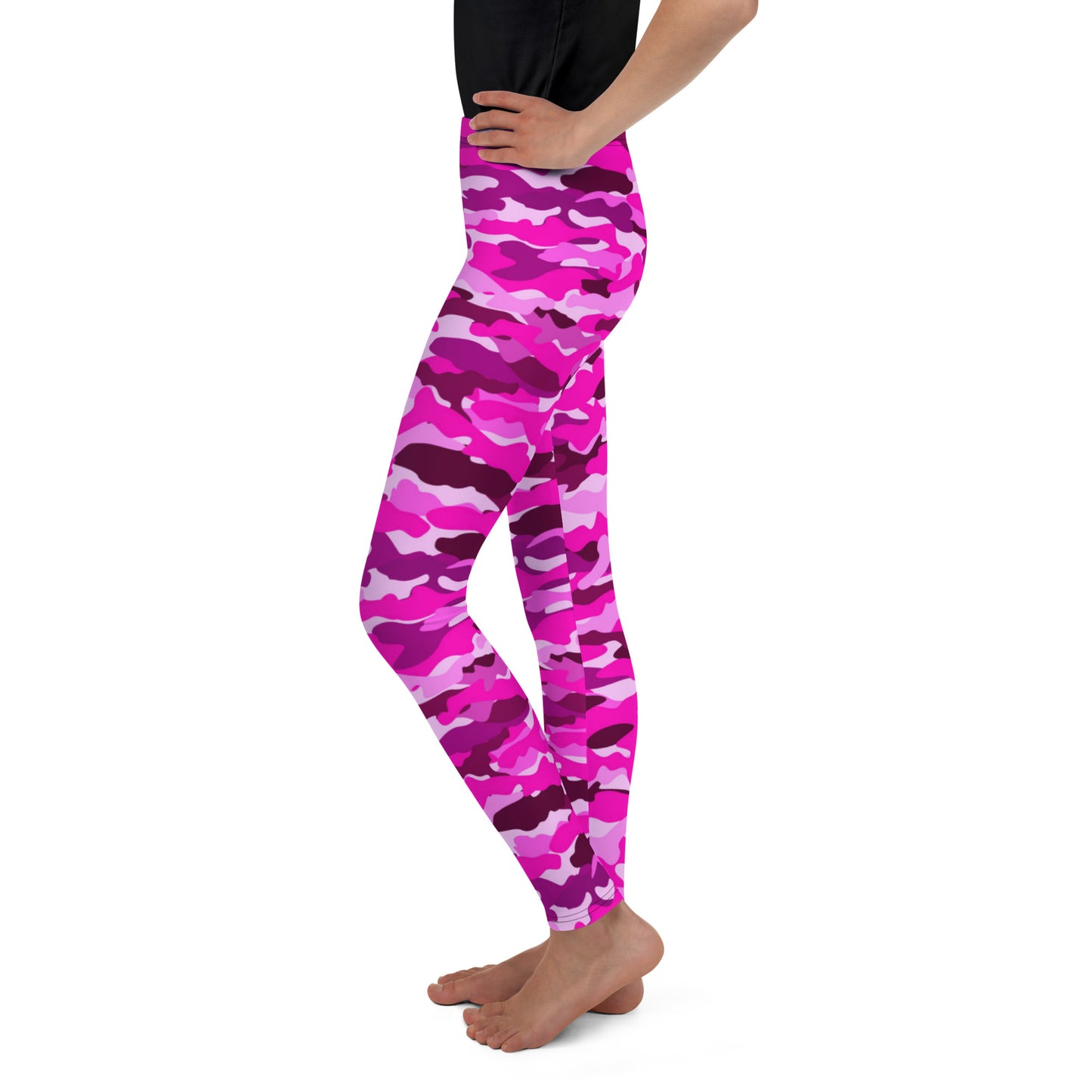 Youth Leggings - Bright Pink Camouflage