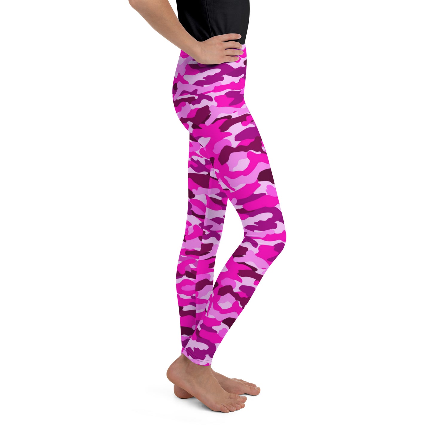 Youth Leggings - Bright Pink Camouflage