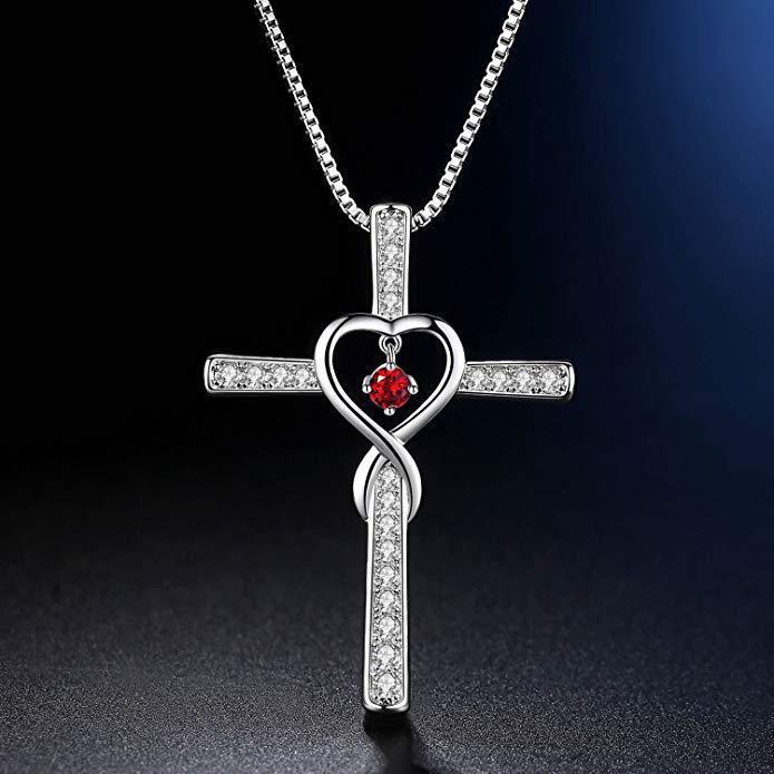 Fashion Cross Religious Belief Inlaid Zircon Pendant