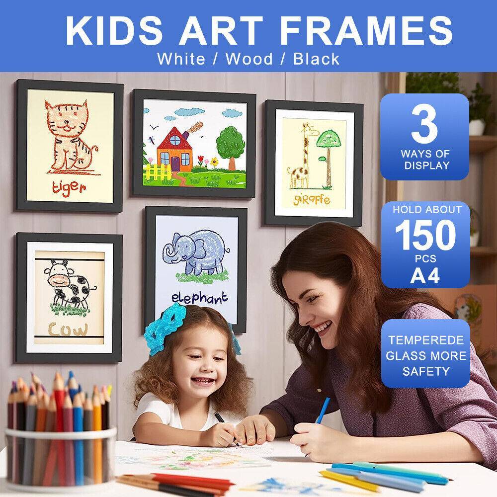 Kids Art Frames Children Art Projects Wooden Artwork Display Hold 150 Pictures